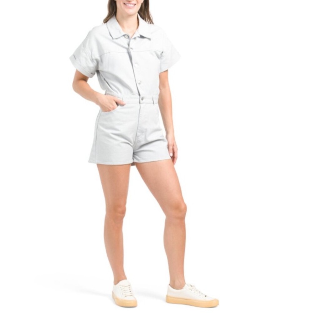 Zara Shimmery Denim Romper (NWT) Fits like a small!